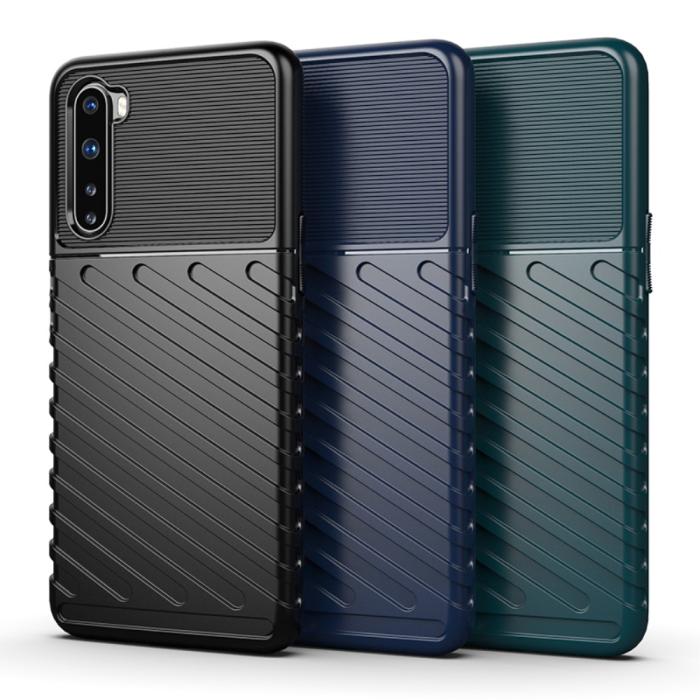 OEM - Thunder Twill Texture Skal Till OnePlus Nord - Svart