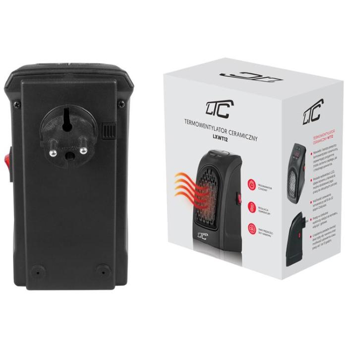 LTC - LTC Värmefläkt 400W/230V med Keramiskt Värmeelement - Svart