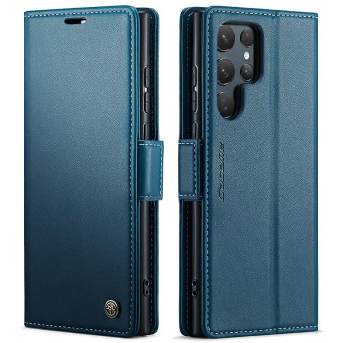 Caseme - CASEME Samsung Galaxy S25 Ultra Plånboksfodral Konstläder RFID-Skydd Blå