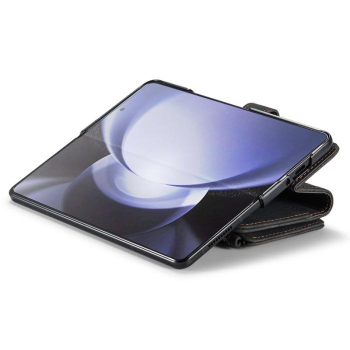 Caseme - CASEME Konstläder Plånboksfodral för Samsung Galaxy Z Fold5 5G - Svart