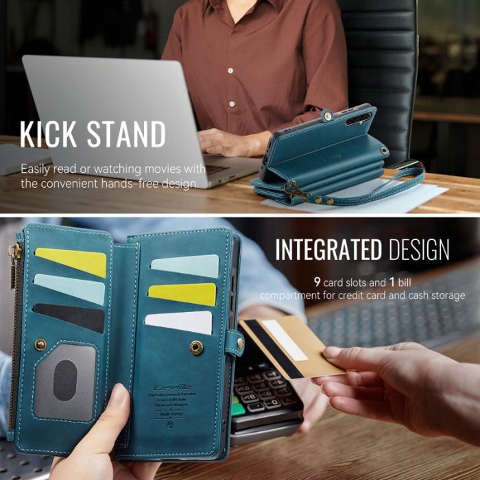 Caseme - CASEME Konstläder Plånboksfodral till Samsung Galaxy A56 5G - Grön