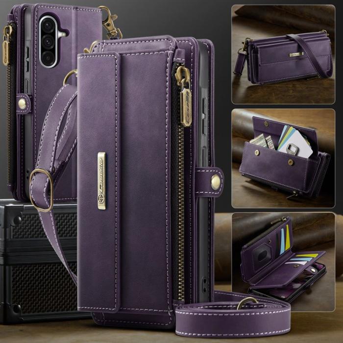 Caseme - CASEME Konstläder Plånboksfodral till Samsung Galaxy A56 5G Lila med RFID-Skydd
