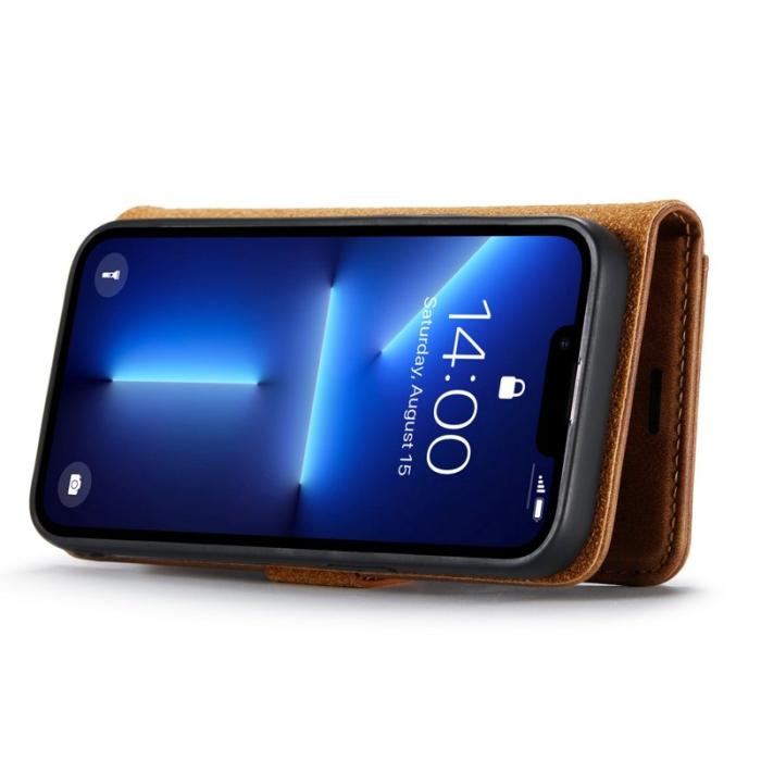 DG.MING - DG.MING iPhone 15 Pro Plånboksfodral Shockproof Äkta läder Detachable Brun