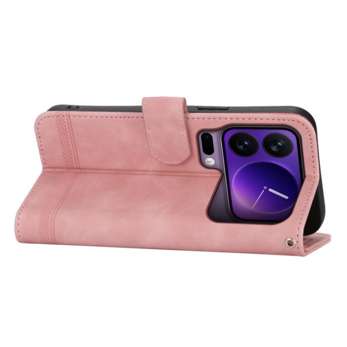 DIERFENG - DIERFENG DF-03 Plånboksfodral för Xiaomi 17 Pro Konstläder - Rosa