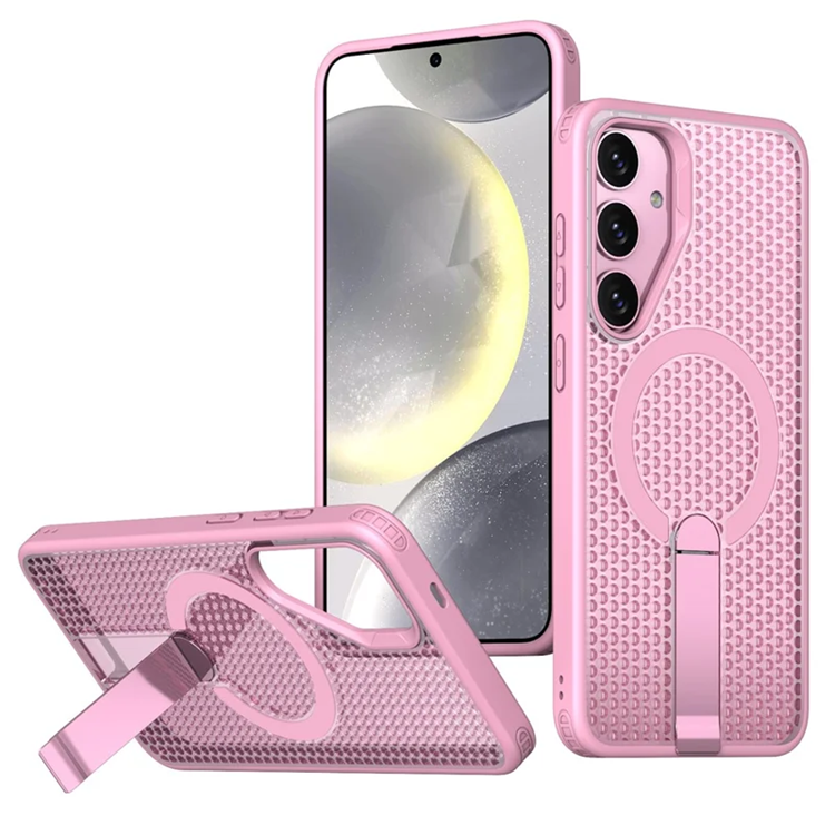 Mobilskal till Galaxy S25 FE Magsafe Grid Texture (Rosa) | 2353 | AlltMobil
