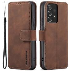 DG.MING - DG.MING Stand Retro Konstl&auml;derPl&aring;nboksfodral Samsung Galaxy A53 5G Brun