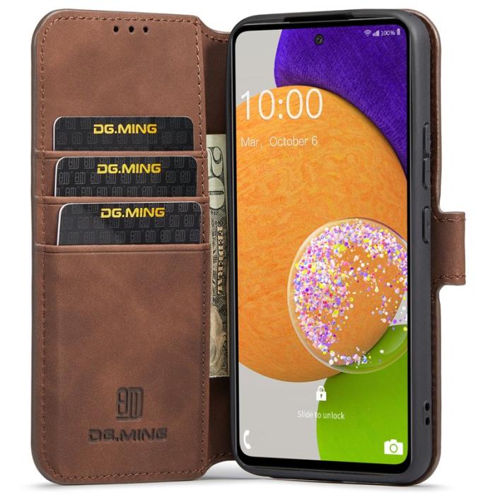 DG.MING - DG.MING Stand Retro KonstläderPlånboksfodral Samsung Galaxy A53 5G Brun