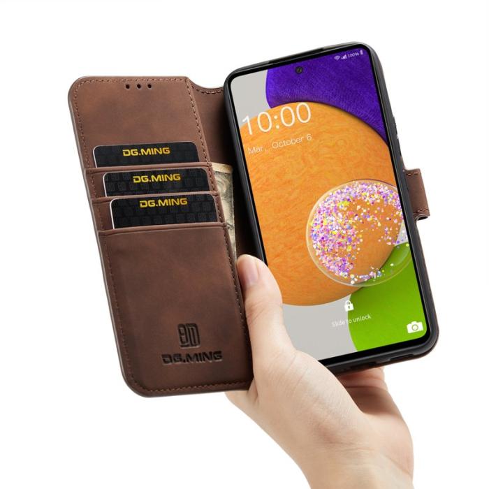 DG.MING - DG.MING Stand Retro KonstläderPlånboksfodral Samsung Galaxy A53 5G Brun