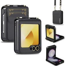 LC.imeeke - LC.IMEEKE f&ouml;r Samsung Galaxy Z Flip7 FE Fodral KonstL&auml;der - Svart