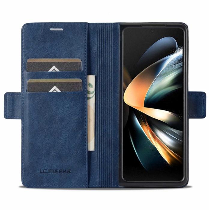 LC.imeeke - LC.IMEEKE för Samsung Galaxy Z Fold3 5G Plånboksfodral Konstläder - Blå