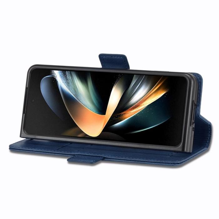 LC.imeeke - LC.IMEEKE för Samsung Galaxy Z Fold3 5G Plånboksfodral Konstläder - Blå
