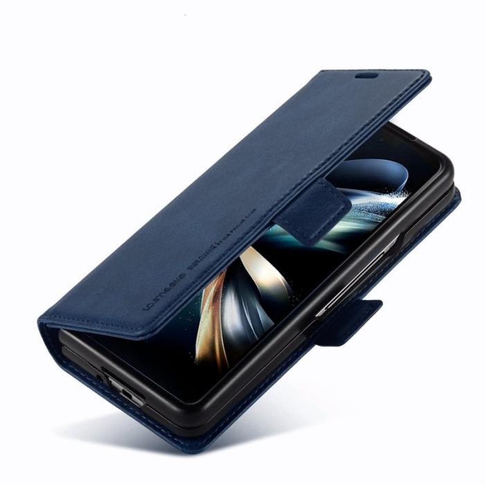 LC.imeeke - LC.IMEEKE för Samsung Galaxy Z Fold3 5G Plånboksfodral Konstläder - Blå