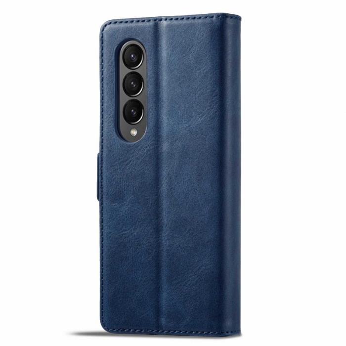LC.imeeke - LC.IMEEKE för Samsung Galaxy Z Fold3 5G Plånboksfodral Konstläder - Blå