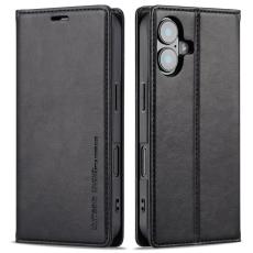 LC.imeeke - LC.IMEEKE iPhone 16 Plus Pl&aring;nboksfodral Konstl&auml;der - Svart