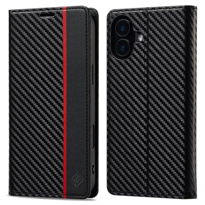 LC.imeeke - LC.IMEEKE iPhone 16 Plus Plånboksfodral Konstläder - Vertikal Rand