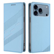 A-One Brand - iPhone 17 Pro Max Plånboksfodral Punk Style Imprinted - Babyblå