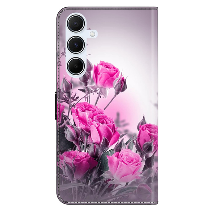 A-One Brand - Galaxy A17 5G Plånboksfodral Pattern Printing - Lila Flowers
