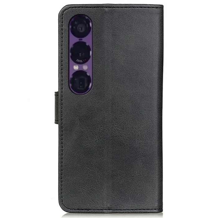A-One Brand - Sony Xperia 1 VII Plånboksfodral Cowhide Läder - Svart