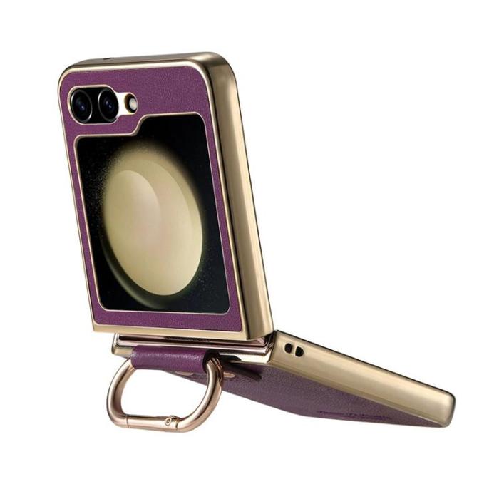 A-One Brand - Mobilskal för Galaxy Z Flip 6 Electroplating Ring Kickstand