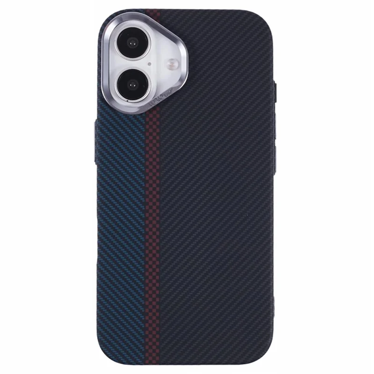 Mobilskal till iPhone 16 Magsafe Kevlar Aramid Fiber - Blå/Röd | 2353 | AlltMobil