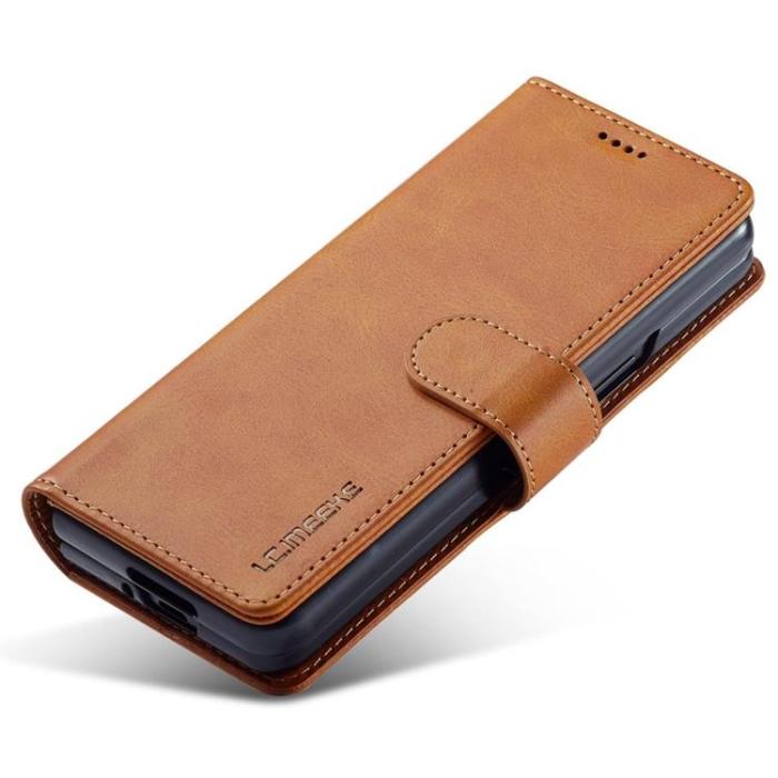 LC.imeeke - LC.IMEEKE Galaxy Z Fold 4 Plånboksfodral Shockproof Magnetic - Ljusbrun
