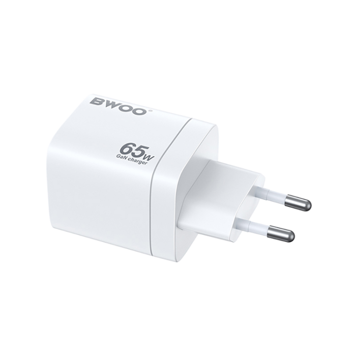 BWOO - BWOO GaN Väggladdare 65W 2xUSB-C 1xUSB-A - Vit