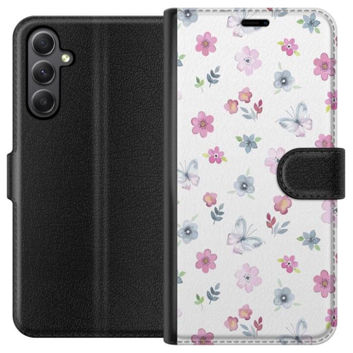 iSecrets - Plånboksfodral till Samsung Galaxy A24 4G med Blommor och fjärillar