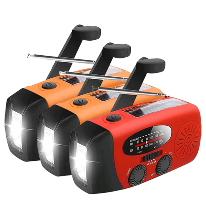 UTGATT1 - [3 PACK] Vevradio 2000mAh Powerbank, Ficklampa - 1 Röd 2 Orange