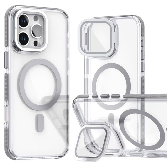 A-One Brand - iPhone 16 Pro Max Mobilskal MagSafe Acrylic Kickstand - Grå