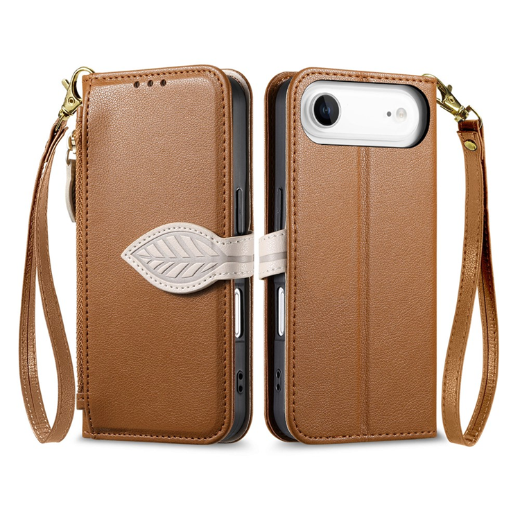 iPhone Air Plånboksfodral Leaf Magnetiskt Spänne Konstläder - Brun (Brun) | 2353 | AlltMobil