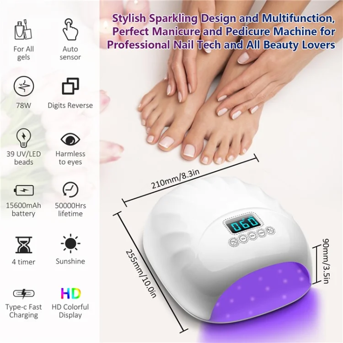 OEM - Nagellack Baklampa 78W Snabbtorkande Nail Art Ljusterapi