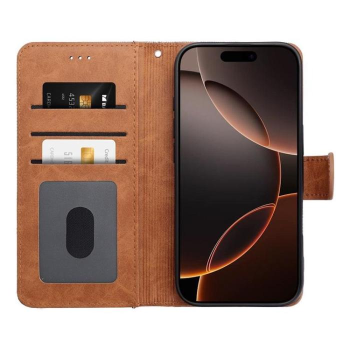 OEM - iPhone 16 Pro Max Plånboksfodral Jeans - Svart