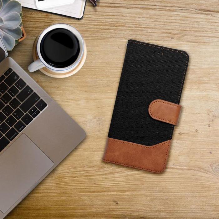 OEM - iPhone 16 Pro Max Plånboksfodral Jeans - Svart