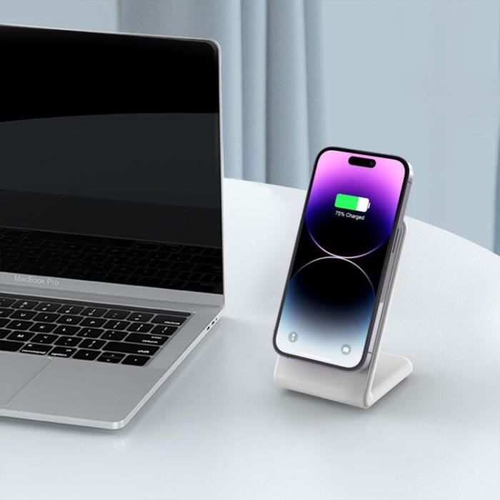 Tech-Protect - Tech-Protect QI 15W-A38 Magsafe Trådlös Laddare Magnetic - Vit