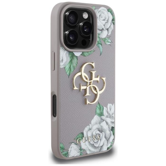 Guess - Guess iPhone 16 Pro Max Mobilskal Grained Roses Big 4G logo