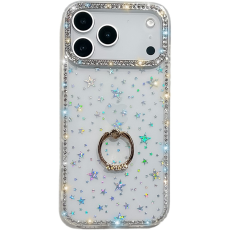 A-One Brand - iPhone 17 Pro Max Mobilskal Rhinestone Edge Ring Kickstand