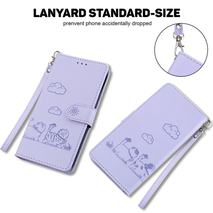 A-One Brand - Sony Xperia 10 VII Plånboksfodral RFID Kitten Pattern - Lila