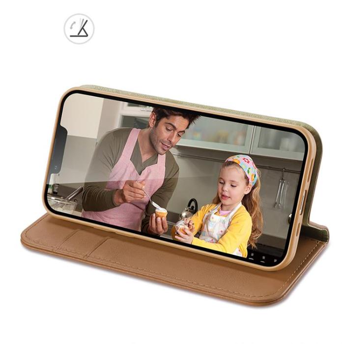 Dux Ducis - Dux Ducis iPhone 14 Plånboksfodral Äkta Läder Hivo Flip - Brun