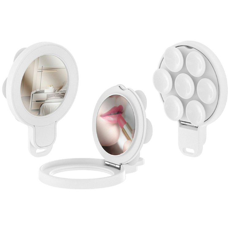 Spegelstativ För Mobil MagSafe med Silikon Sugkopp Fäste Inbyggd Spegel - Vit (Vit) | 264 | AlltMobil