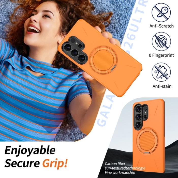 OEM - Mobilskal till Samsung Galaxy S26 Ultra Magnetiskt TPU + PC Baksida - Orange