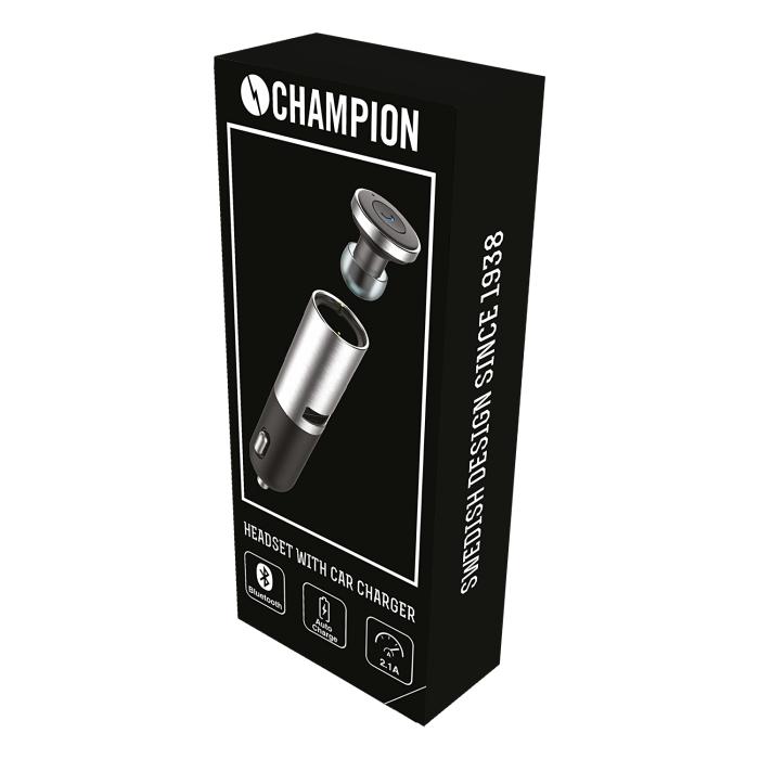 UTGATT5 - Champion Bluetooth Headset med billaddare