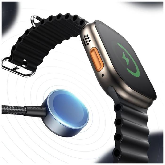 USAMS - USAMS USB-C till USB-C 72W Kabel med Trådlös laddare för Watch 1.2m Huan SJ754
