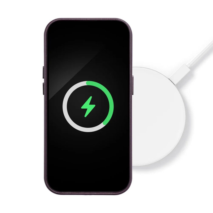 OEM - iPhone 16 Plus Mobilskal Magsafe Läder - Mörklila