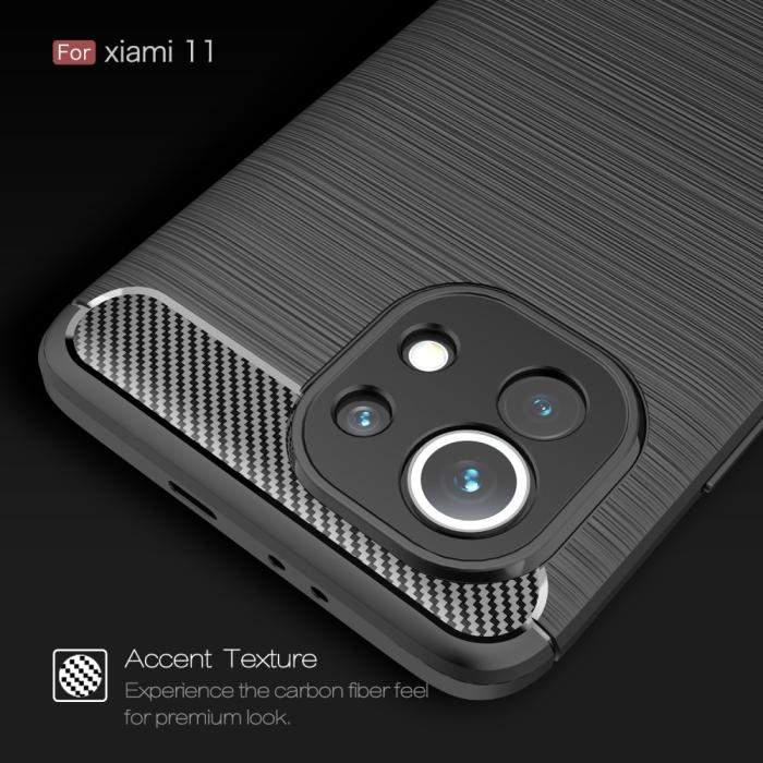 OEM - Carbon Fiber Mobilskal Til Xiaomi Mi 11 - Svart