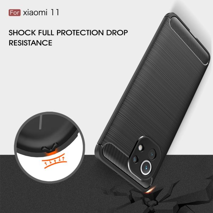 OEM - Carbon Fiber Mobilskal Til Xiaomi Mi 11 - Svart