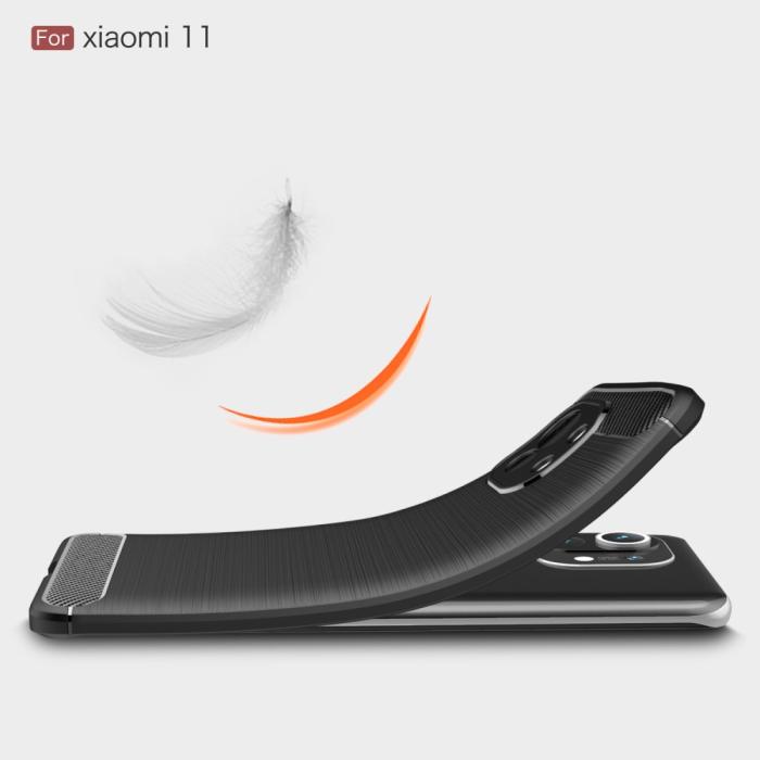 OEM - Carbon Fiber Mobilskal Til Xiaomi Mi 11 - Svart