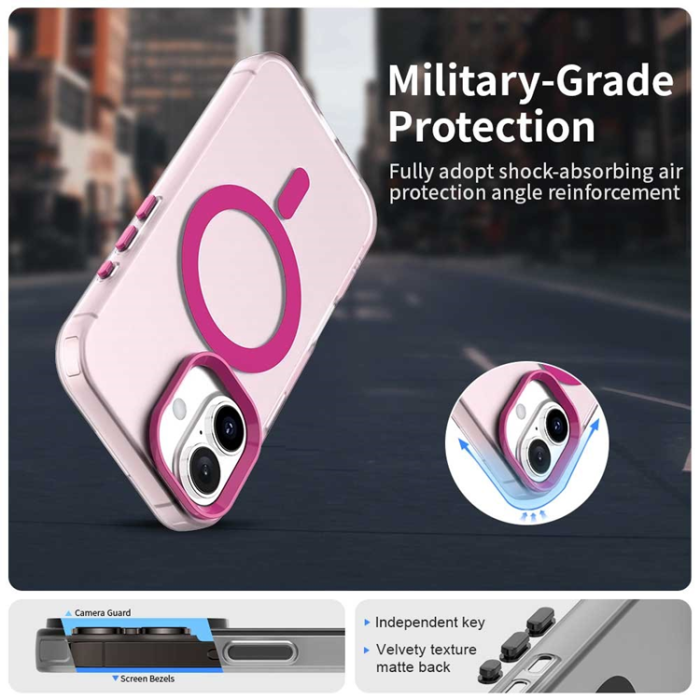 A-One Brand - iPhone 17 Mobilskal MagSafe Anti Drop Hybrid - Rosa
