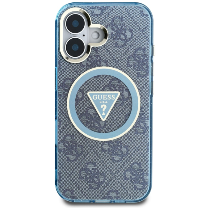 Guess - Guess iPhone 16 Mobilskal Magsafe Glitter - Blå