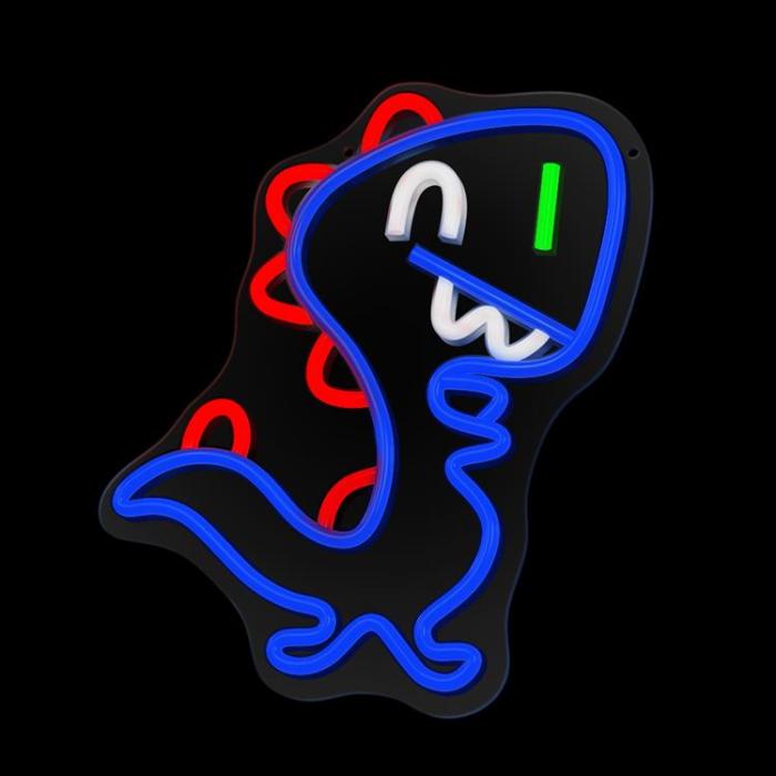 Forever Light - Forever Light LED Neon PLEXI JURASSIC BABY DINO FLNJ01 - Blå