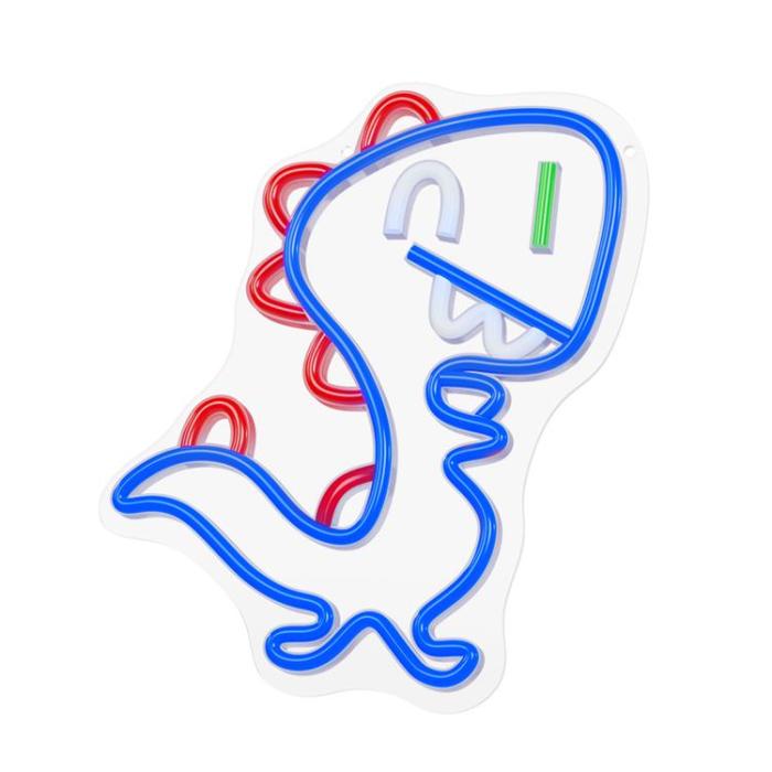 Forever Light - Forever Light LED Neon PLEXI JURASSIC BABY DINO FLNJ01 - Blå